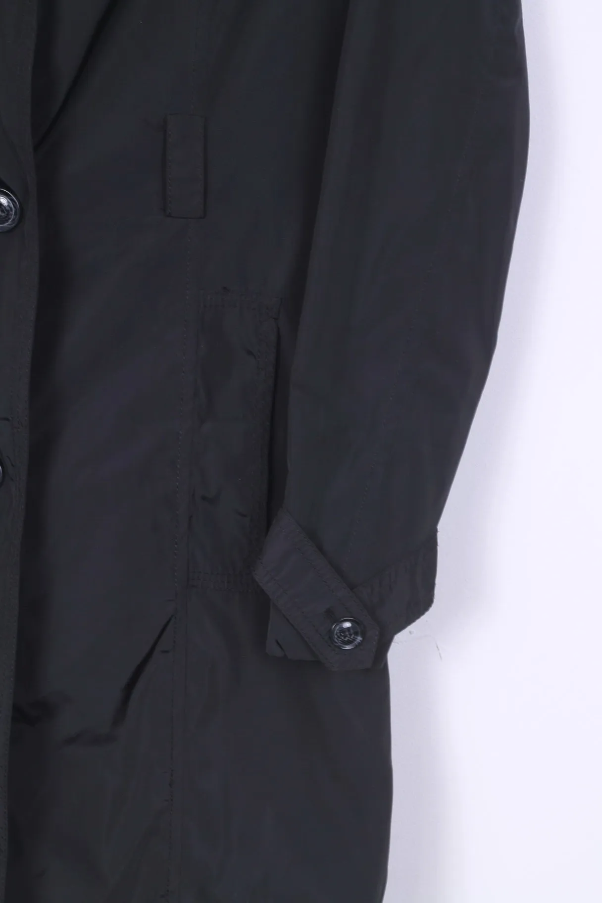 Flame Womens M Coat Single Breasted Black Vintage
