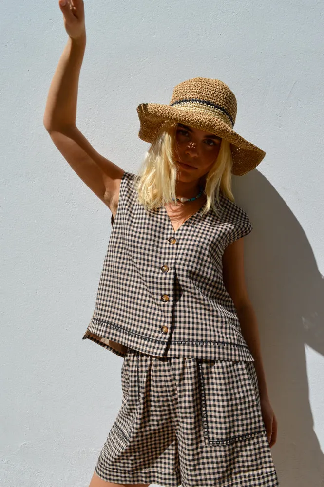 FRNCH Adama Gingham Vest