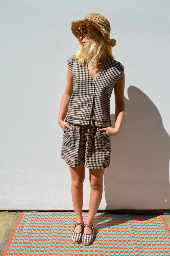 FRNCH Adama Gingham Vest