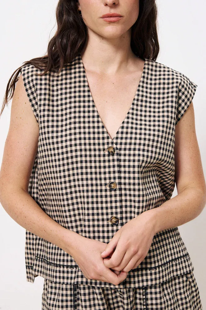 FRNCH Adama Gingham Vest