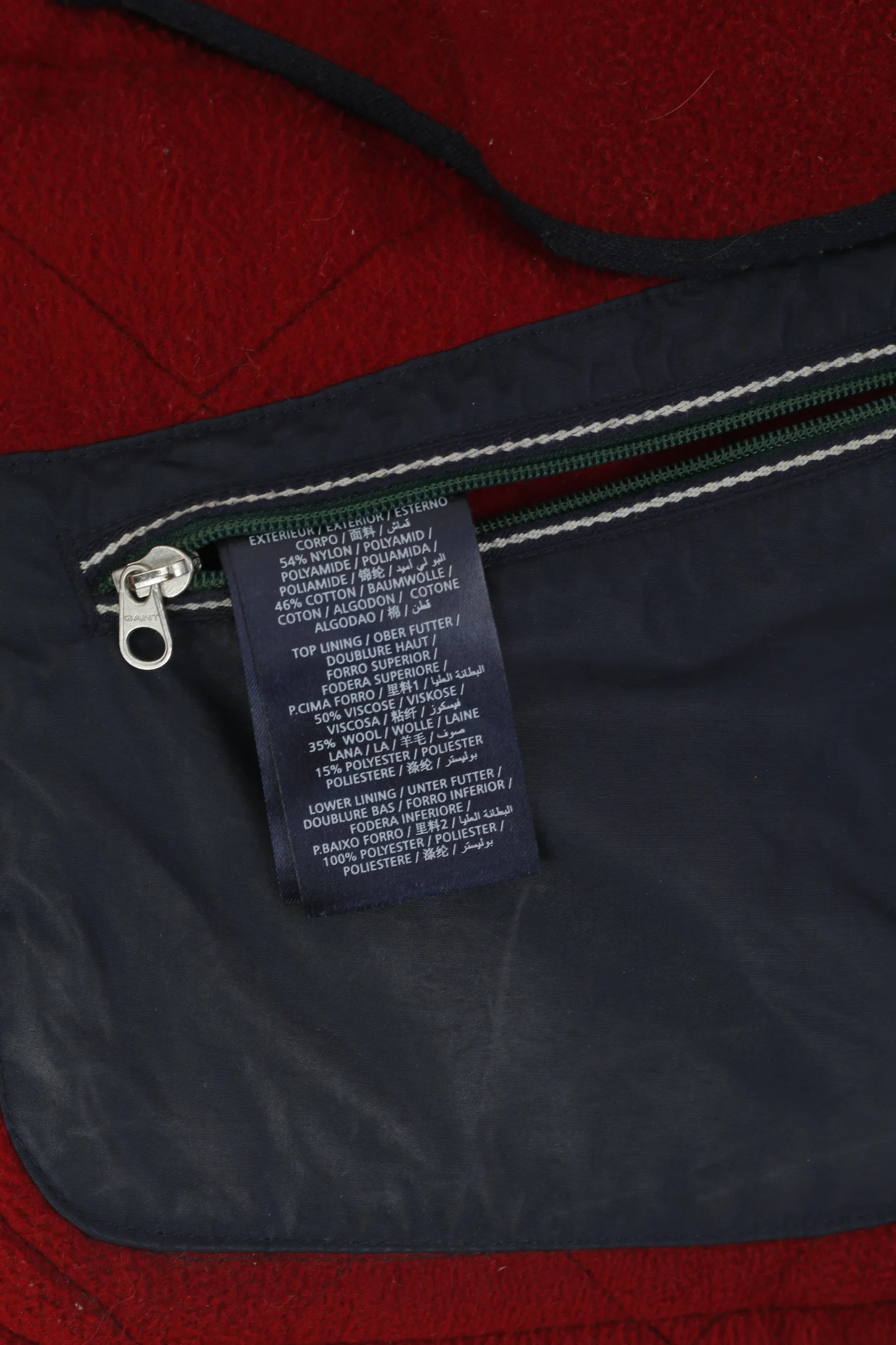GANT The Cosy Duilter Men S Jacket Navy High Neck Quilted Snap Nylon Top