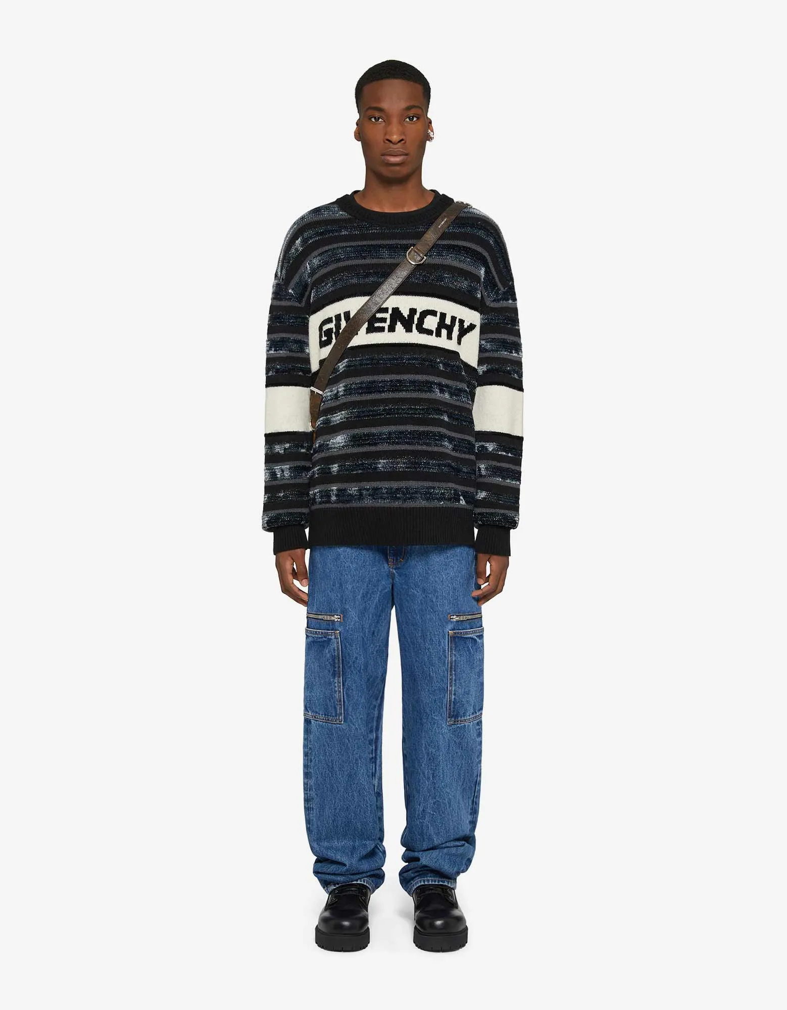 Givenchy Black Stripe Logo Sweater