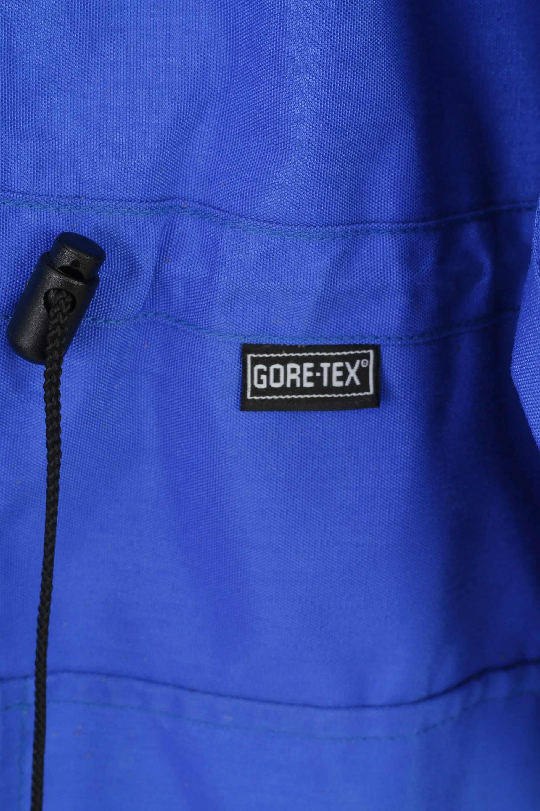 Gore-Tex Men XS Jacket Blue Full Zipper Hood Waterproof Pockets Vintage Top