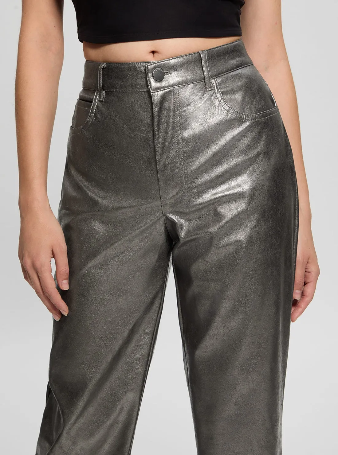 Grey Ambra Metallic Pants Guess