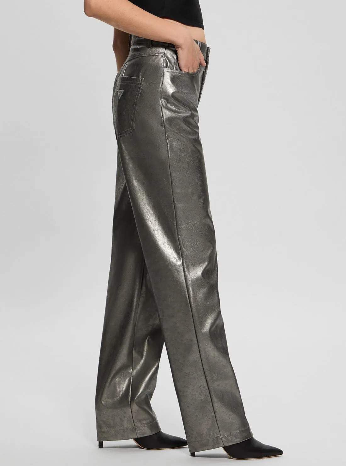 Grey Ambra Metallic Pants Guess