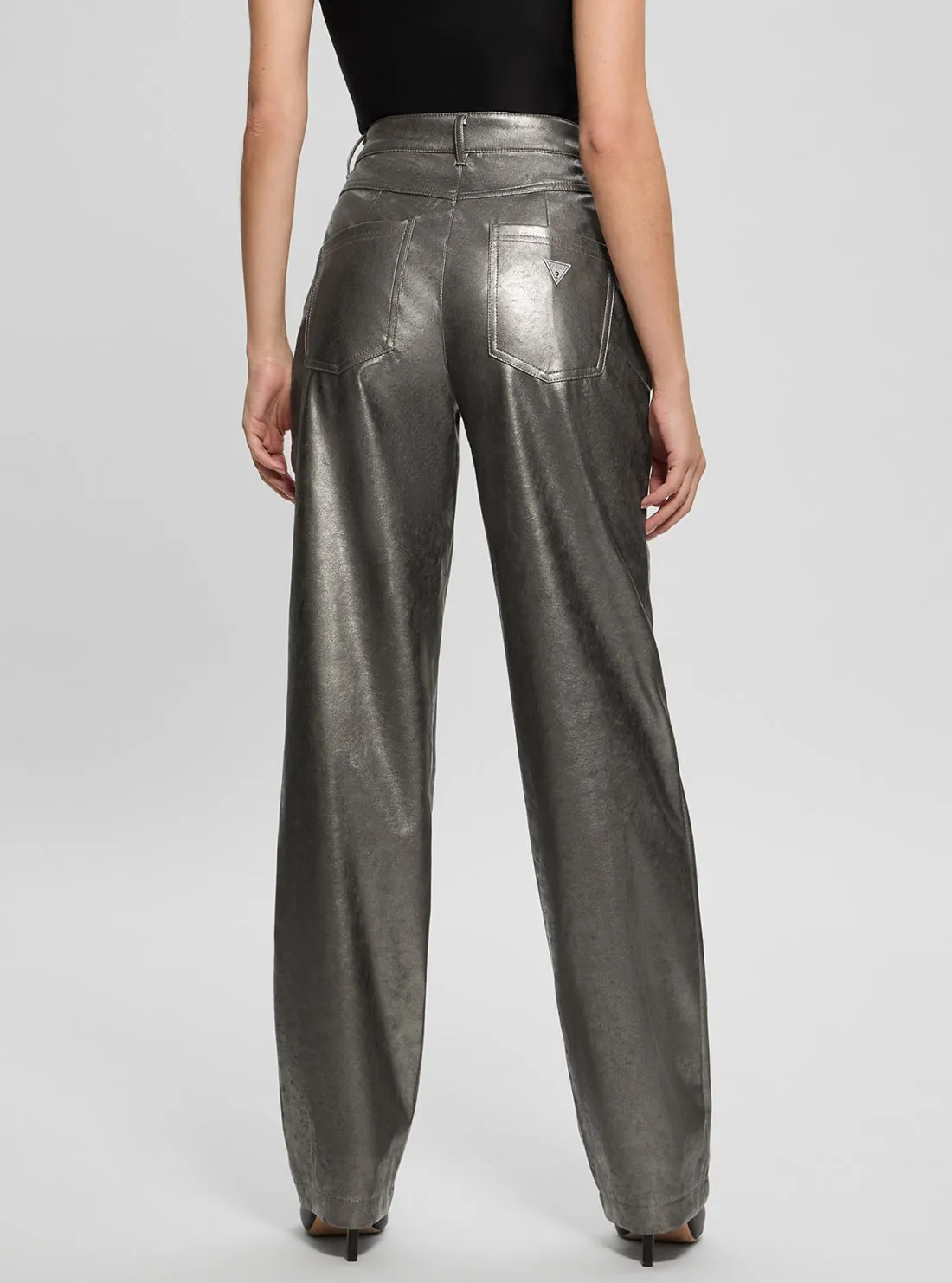 Grey Ambra Metallic Pants Guess