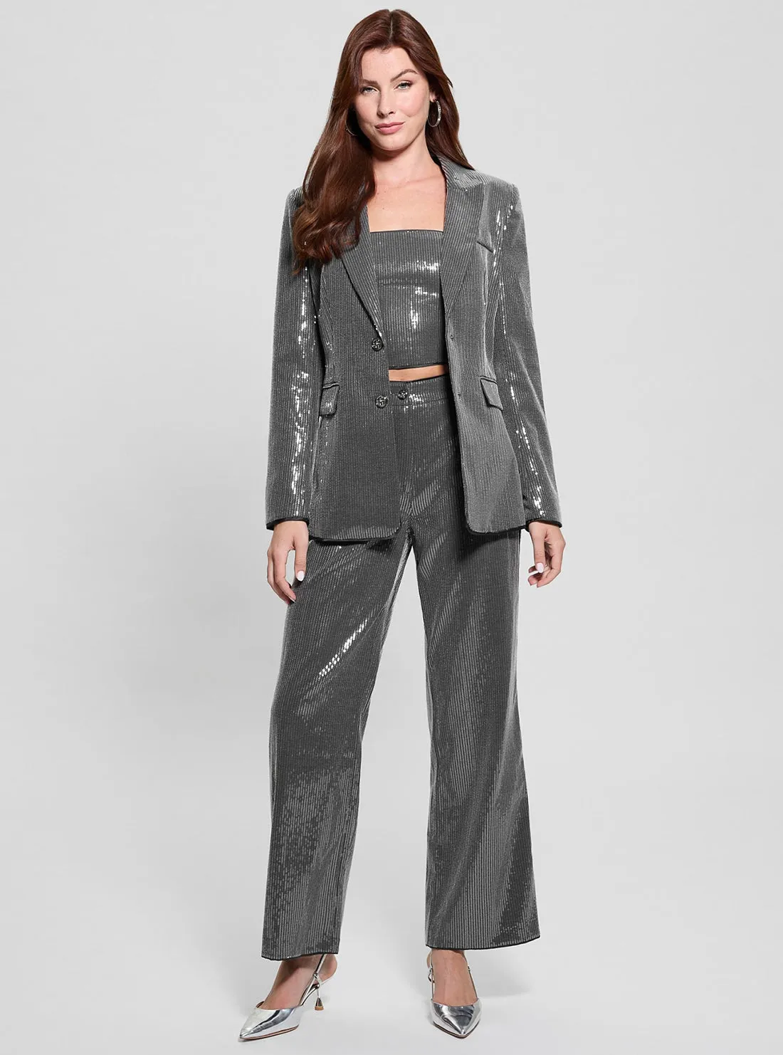 Grey Cassia Sequins Pants Guess