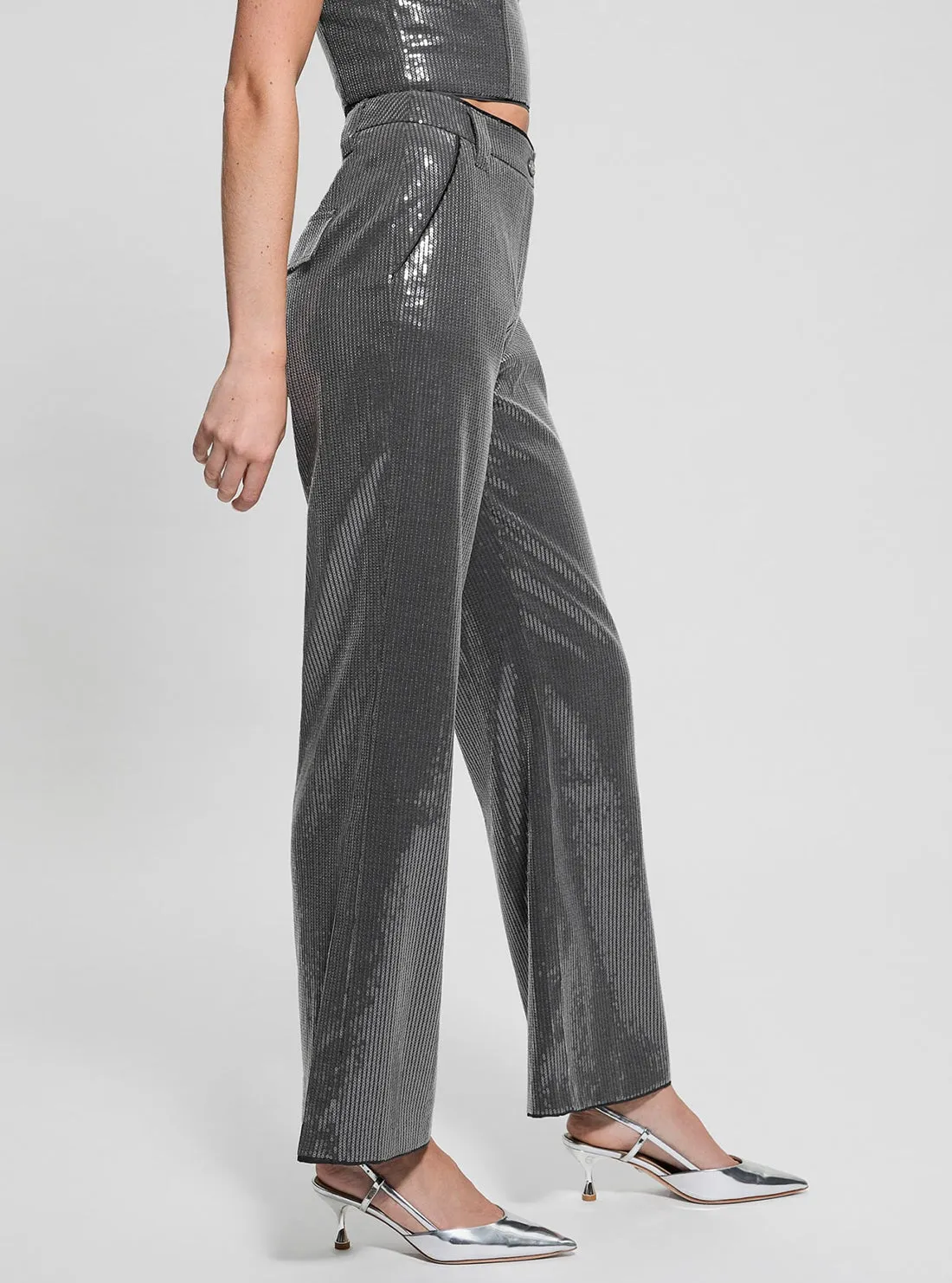 Grey Cassia Sequins Pants Guess