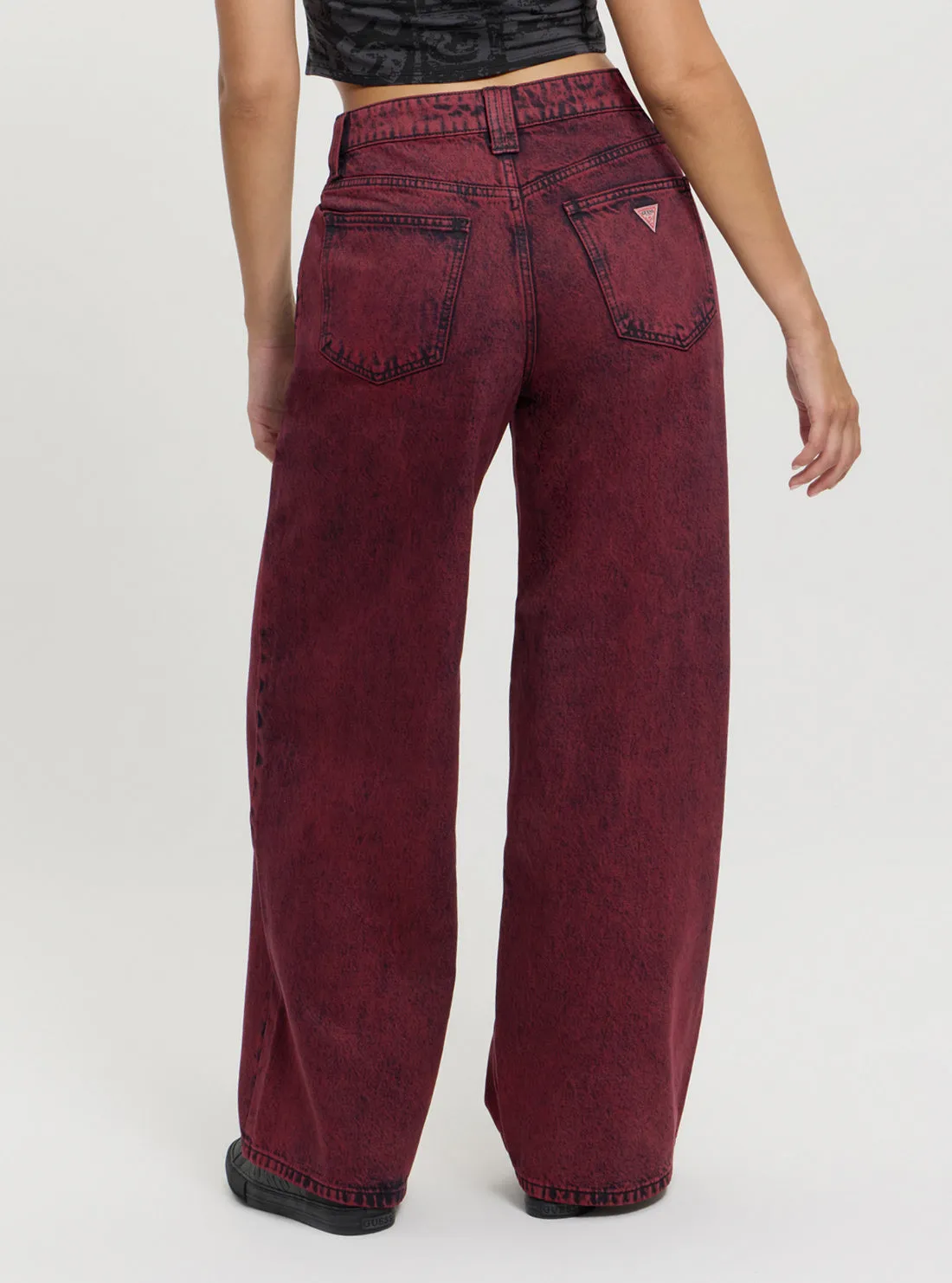 Guess Originals Red Patch Wide Leg Pants Guess