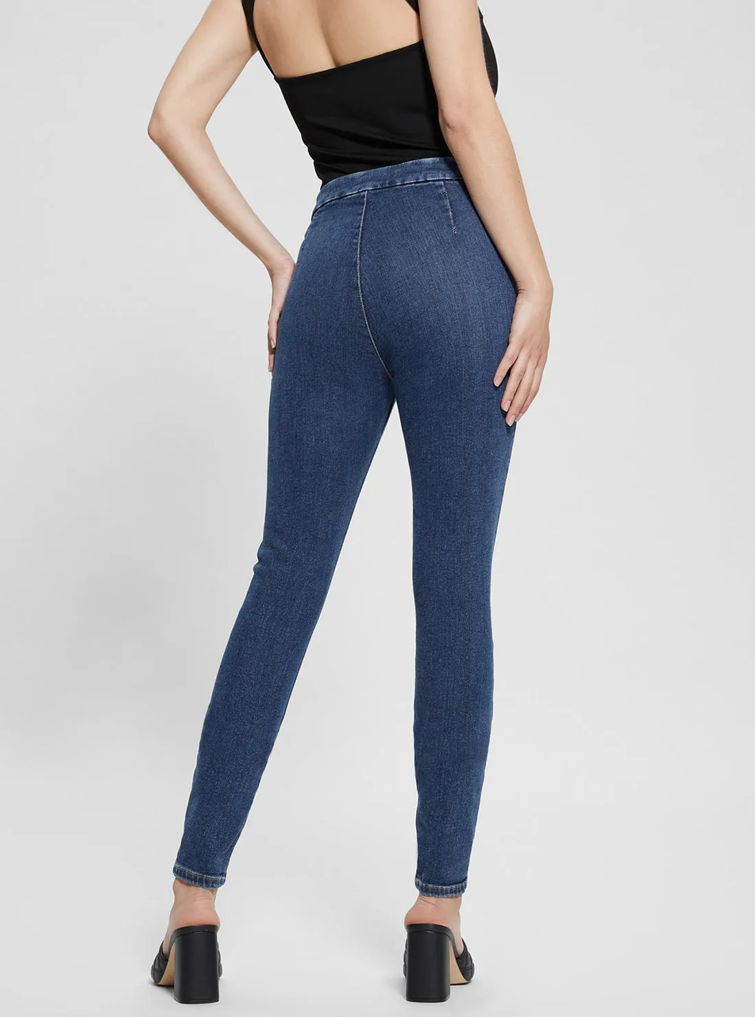 High-Rise Aubree Skinny Denim Jeans in Dark Wash Guess