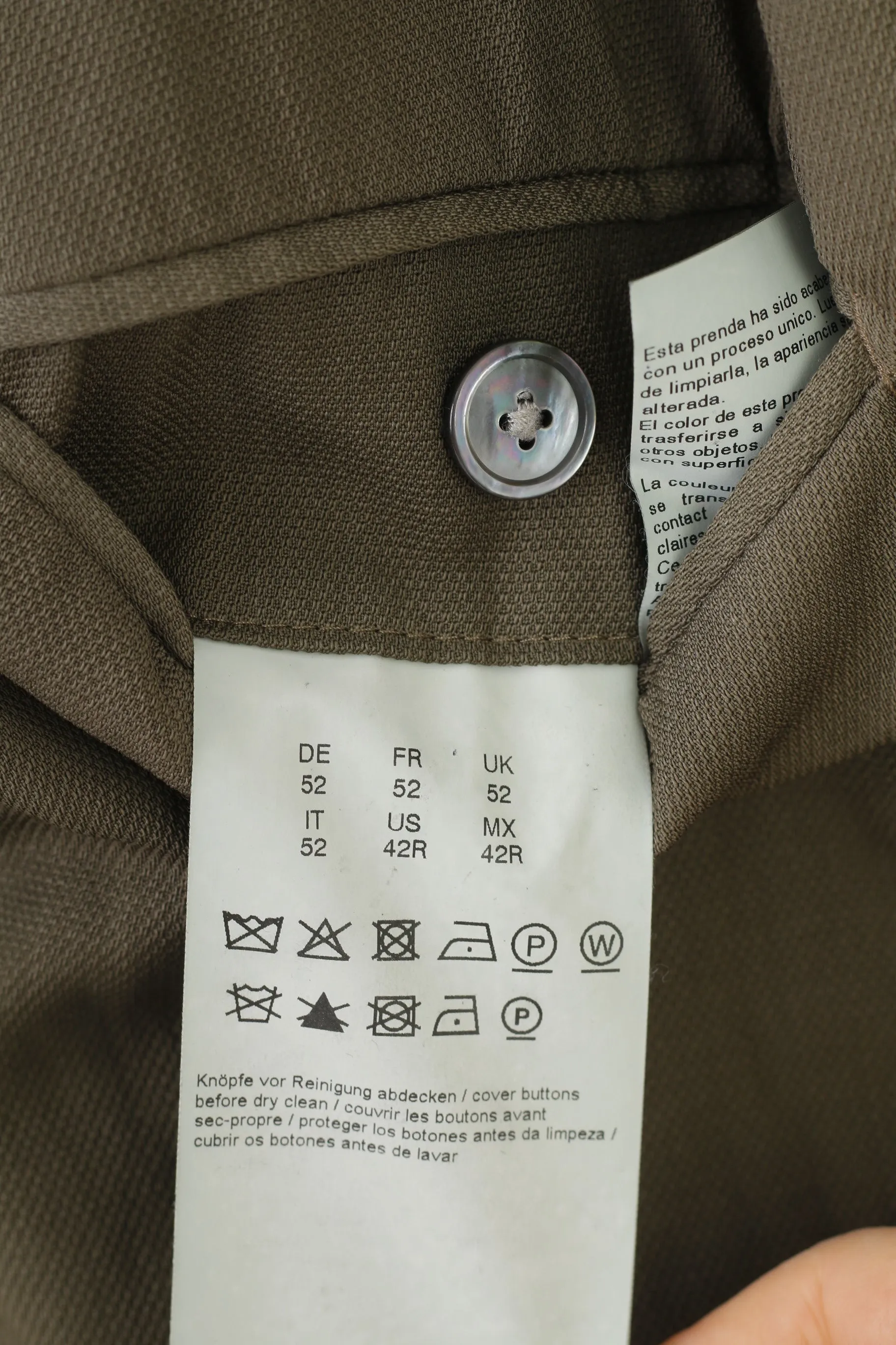 Hugo Boss Men 42 52 Blazer  Khaki Wool Super 110 Breasted Jacket Top