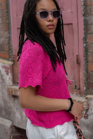 ICHI Arties Pink Knit Top