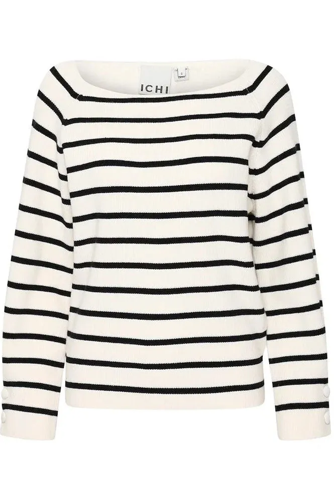 ICHI Boston Birch With Black Stripe Pullover