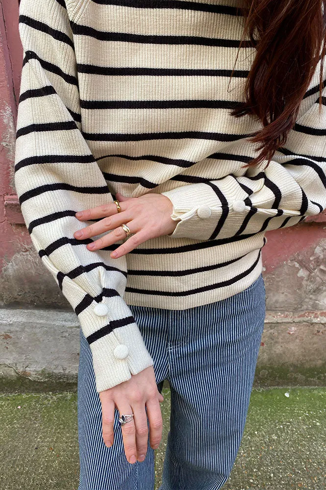 ICHI Boston Birch With Black Stripe Pullover