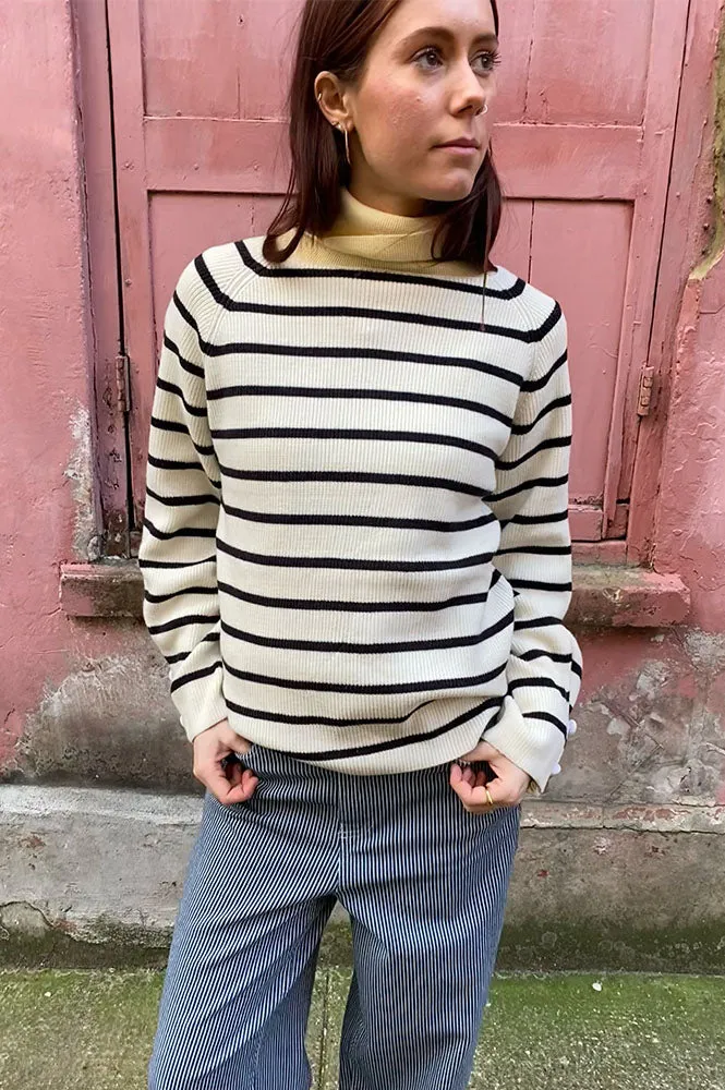 ICHI Boston Birch With Black Stripe Pullover