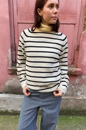 ICHI Boston Birch With Black Stripe Pullover
