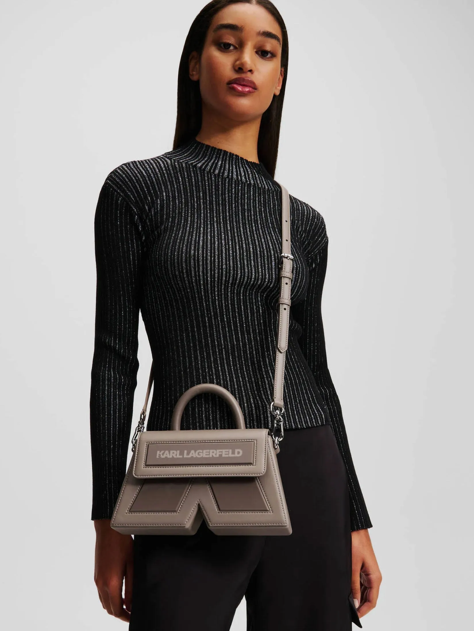 IKON K SMALL LEATHER CROSSBODY BAG