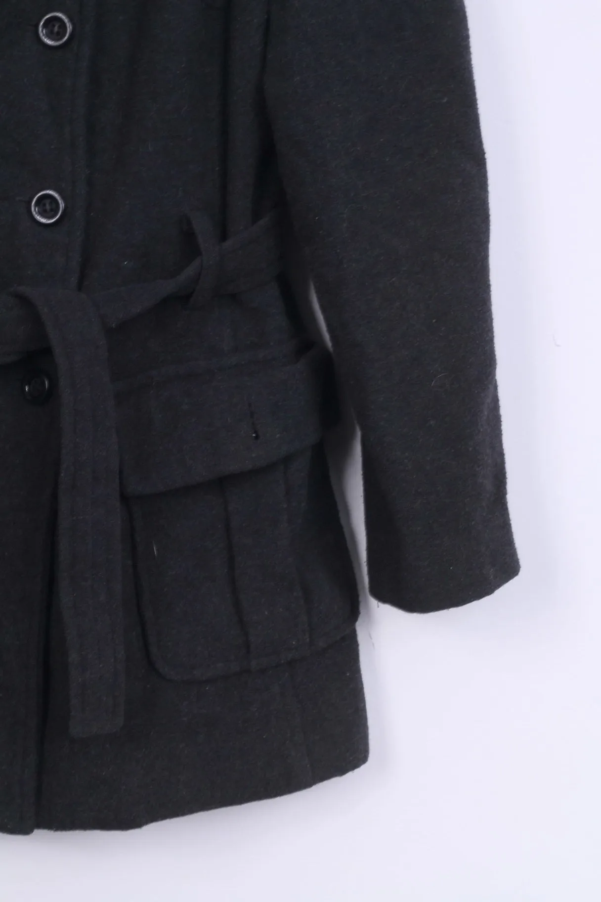 Jacqueline De Young Womens 38 Jacket Double Breasted Dark Grey