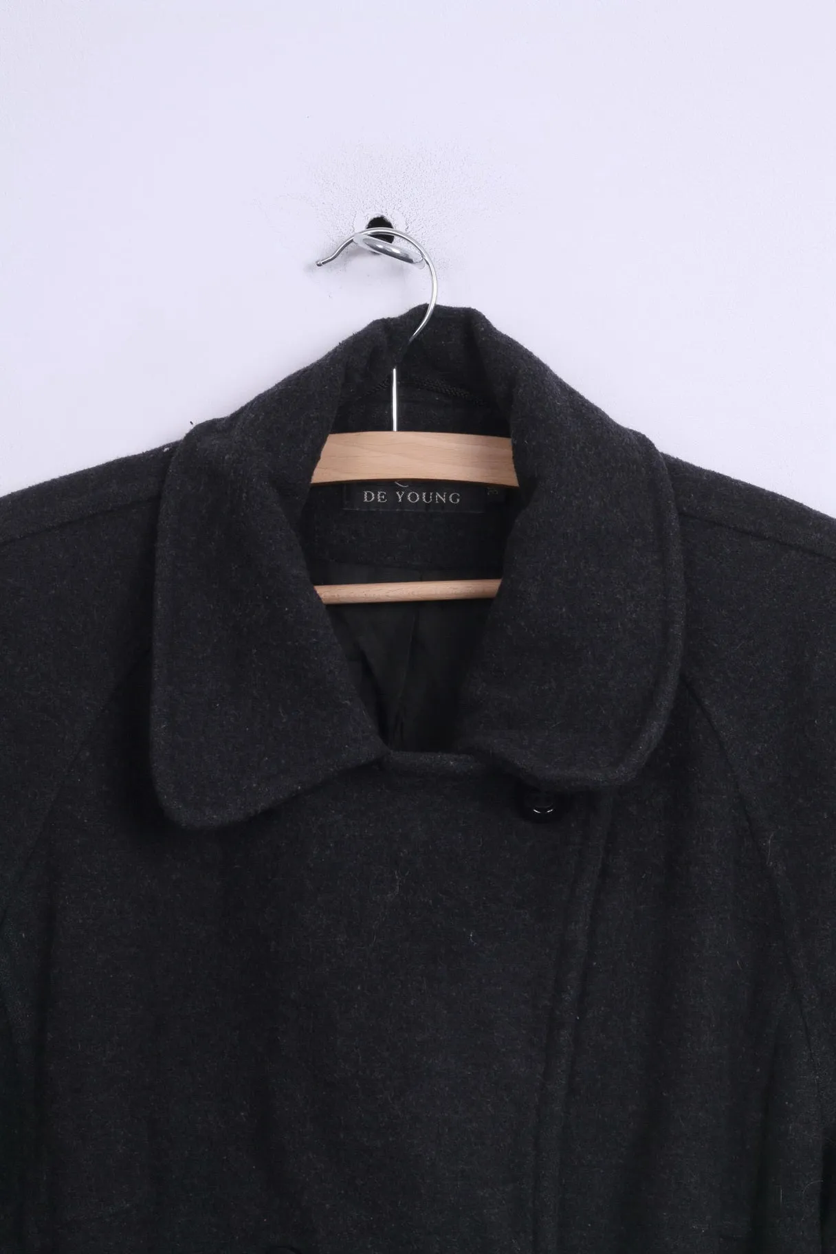 Jacqueline De Young Womens 38 Jacket Double Breasted Dark Grey