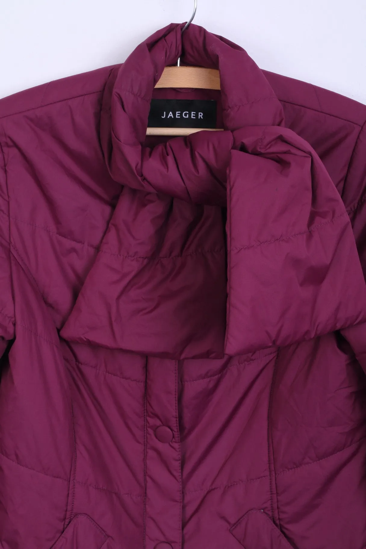 JAEGER Womens 8 S Jacket Purple Shawl Full Zip Warm