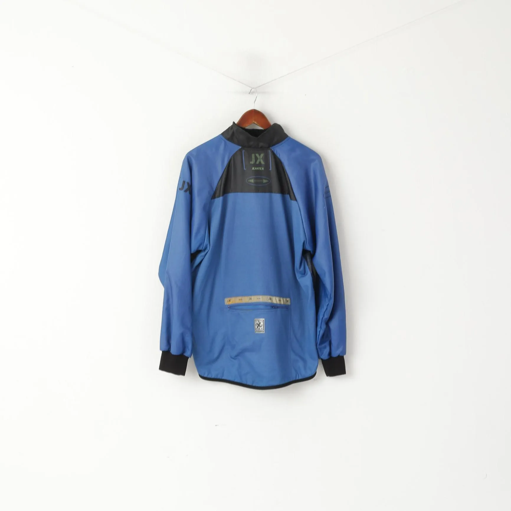 Jeantex Men M Cycling Jacket Blue Vintage Racing Team Padded Sportswear Top