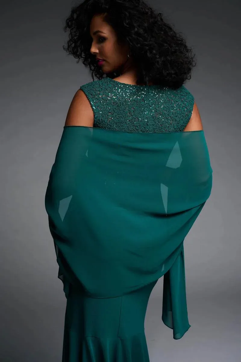 Joseph Ribkoff - Shawl - 223759 - 3 Colours Mineral Blue/ Sapphire Blue and Forest Green