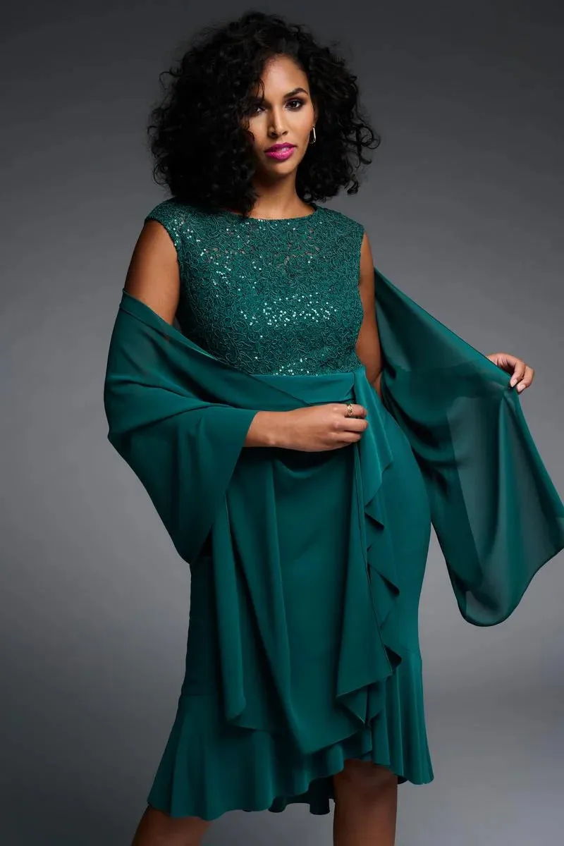 Joseph Ribkoff - Shawl - 223759 - 3 Colours Mineral Blue/ Sapphire Blue and Forest Green