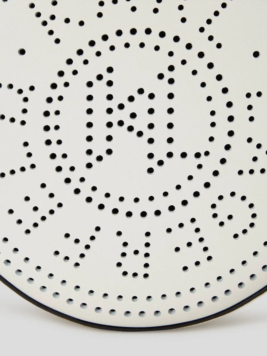 K/CIRCLE ROUND PERFORATED LOGO CROSSBODY BAG
