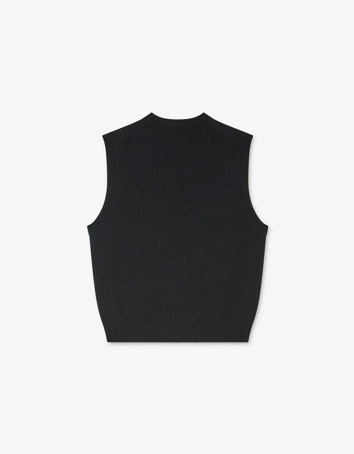 Kenzo Black Boke Flower Embroidered Sleeveless Wool Jumper
