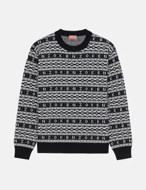 Kenzo Jacquard Regular Jumper (Merino Wool) - Black