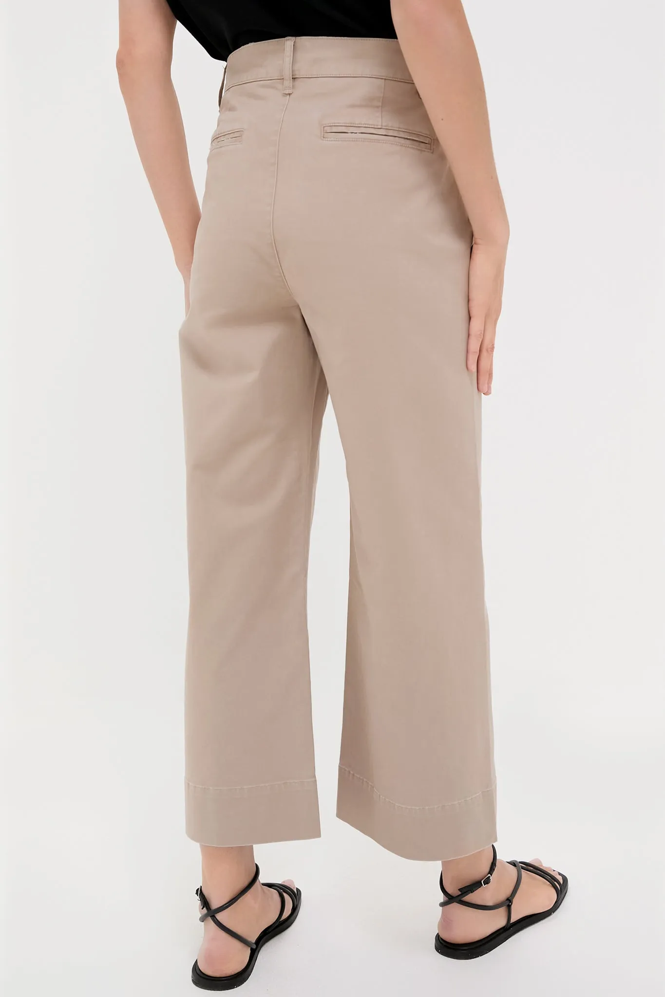 Khaki Chino Wide Leg Stretch Davis Pants