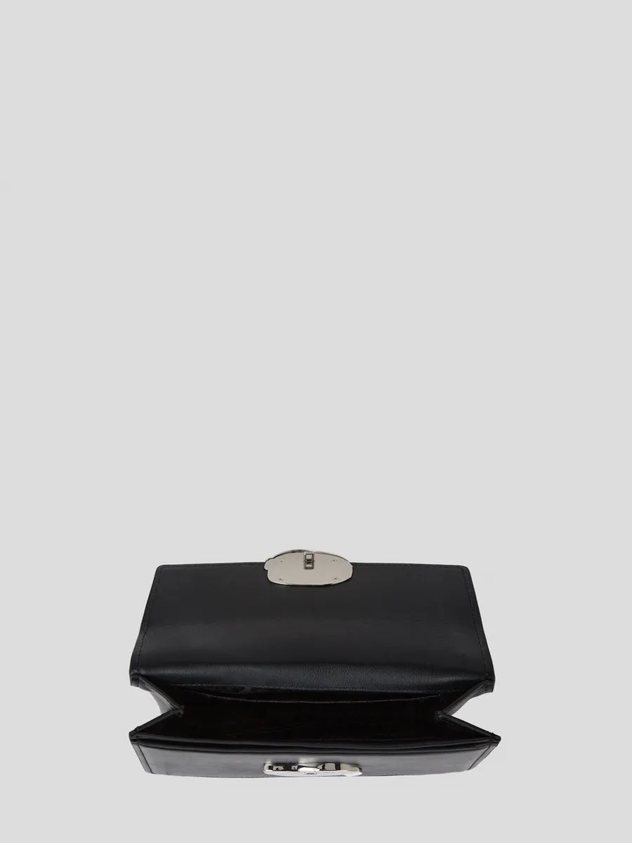 K/IKONIK LOCK MINI LEATHER CROSSBODY BAG