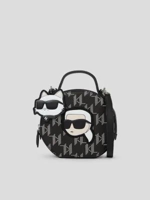 K/IKONIK MONOGRAM ROUND CROSSBODY BAG