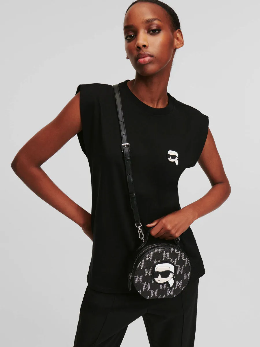 K/IKONIK MONOGRAM ROUND CROSSBODY BAG