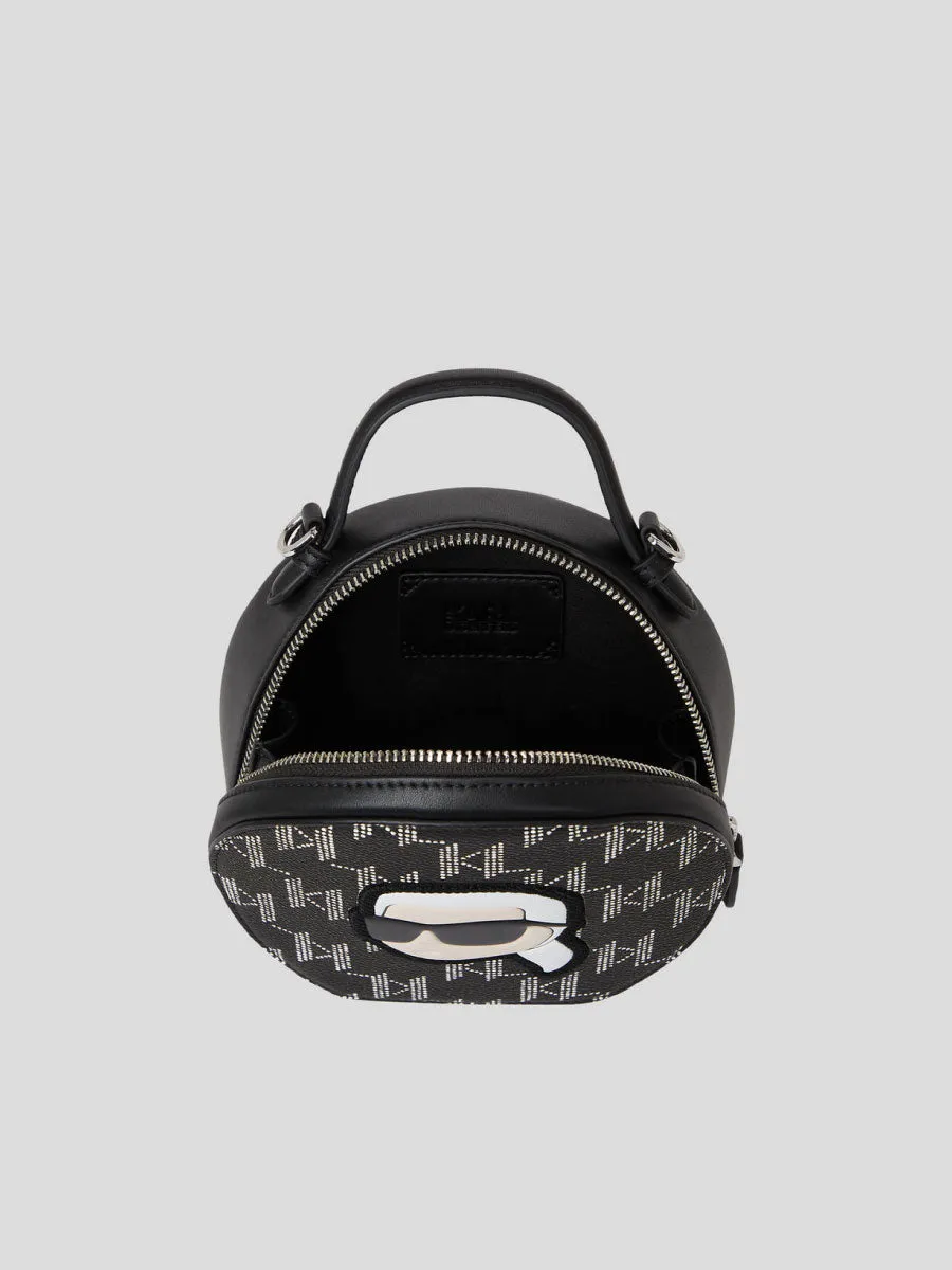 K/IKONIK MONOGRAM ROUND CROSSBODY BAG