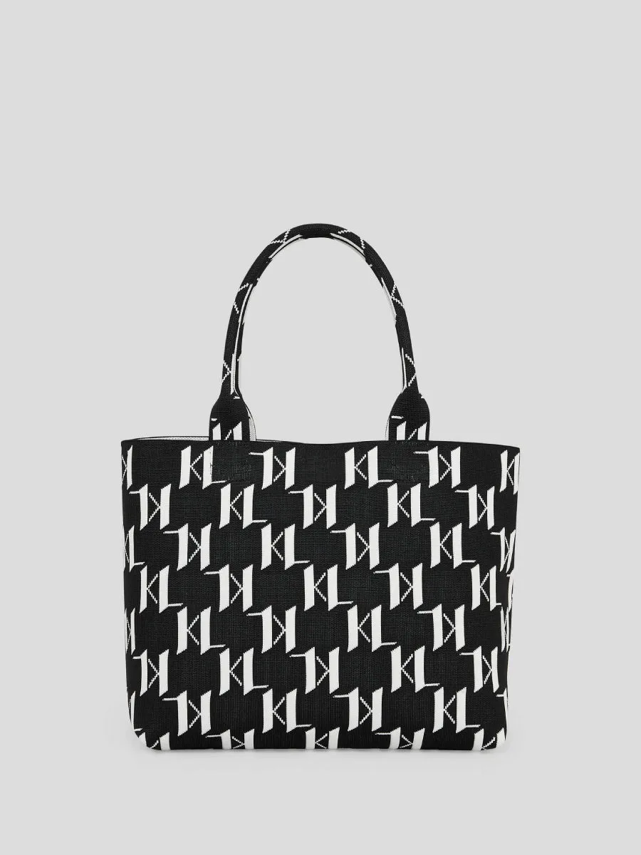 K/MONOGRAM KNIT LARGE TOTE BAG
