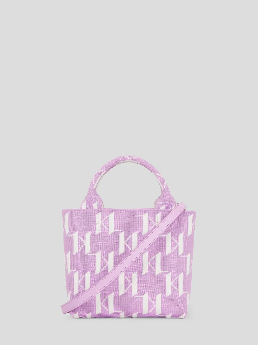 K/MONOGRAM KNIT SMALL TOTE BAG