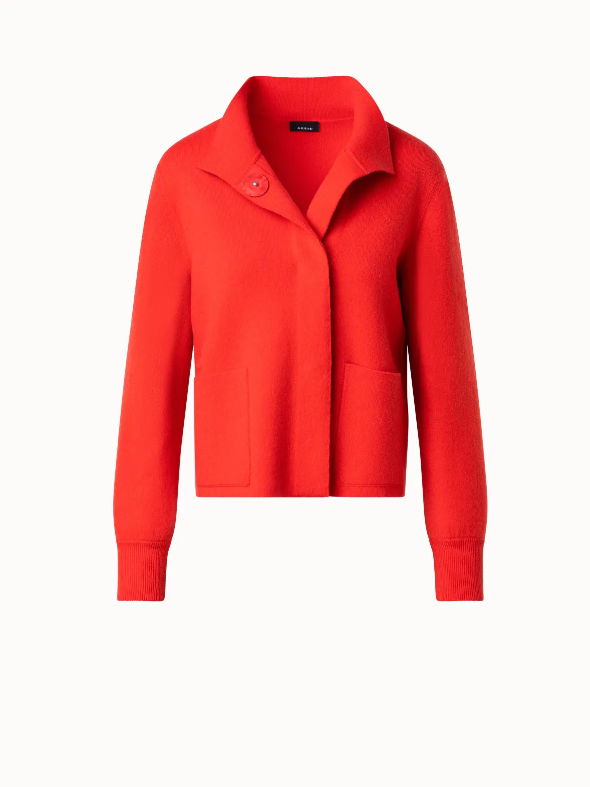 Knit Cardigan in 100% Cashmere Double-Face Akris