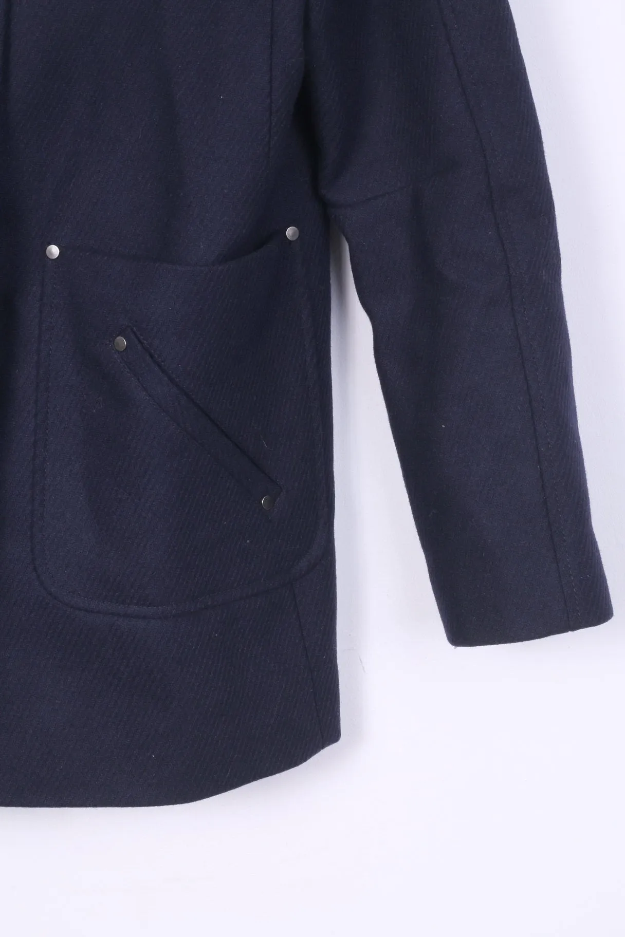 Kookai Womens 40 M Jacket Wool Navy Full Zipper