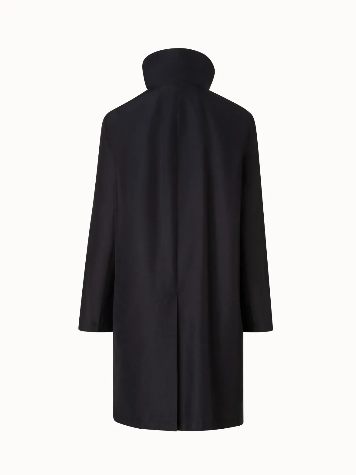 Layered Wool Coat with Removable Silk Layer Akris