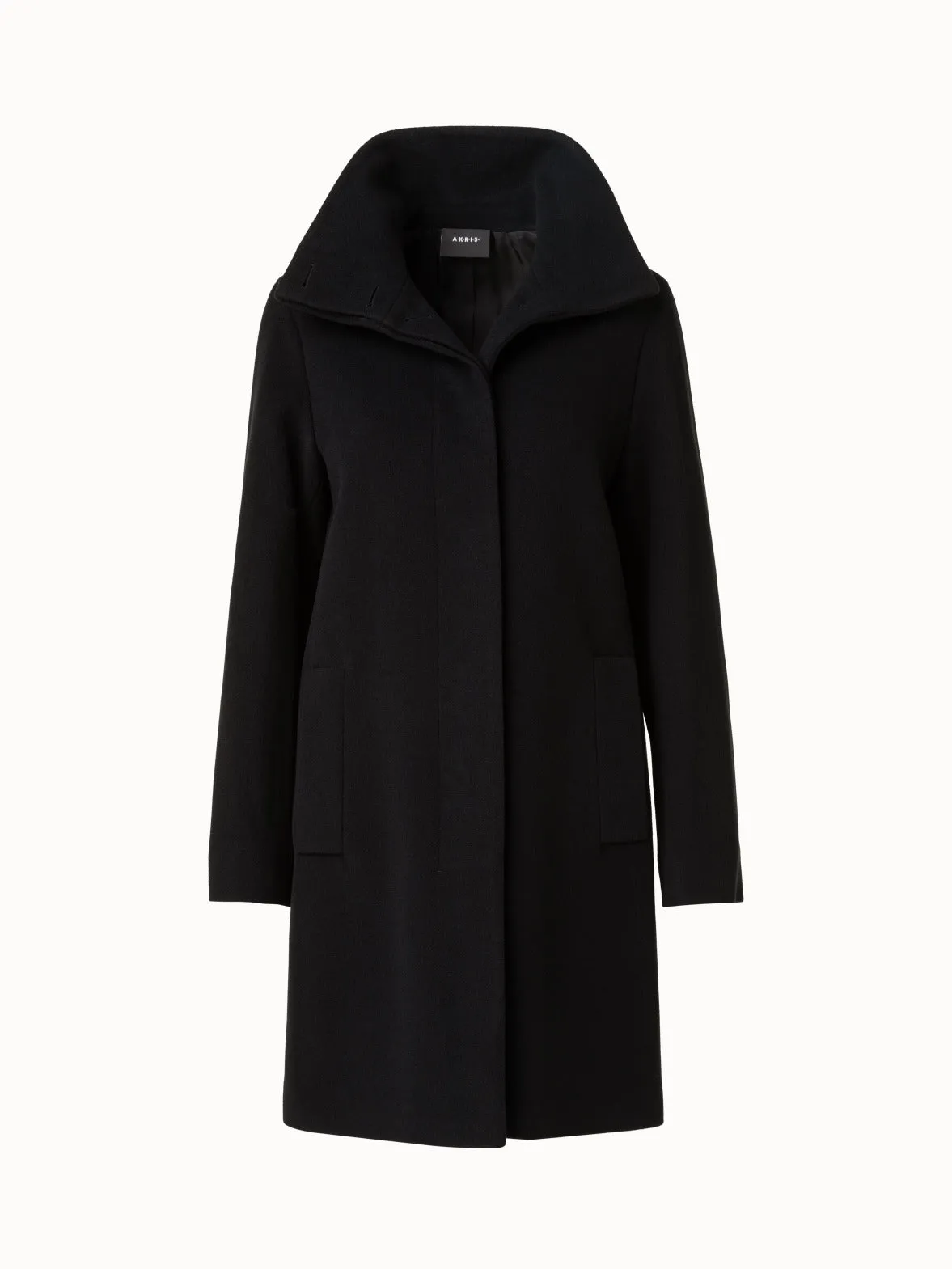 Layered Wool Coat with Removable Silk Layer Akris