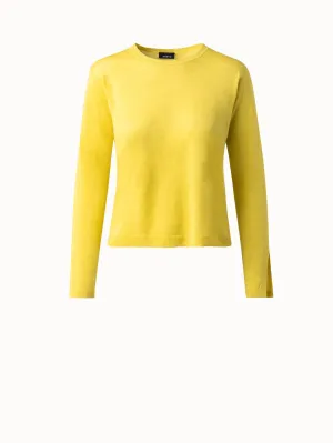 Linen Cashmere Silk Boxy Knit Pullover Akris