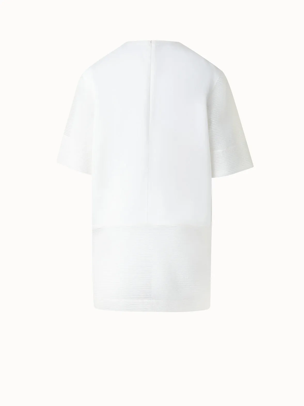 Linen Tunic Blouse with Sheer Sleeves and Side Akris