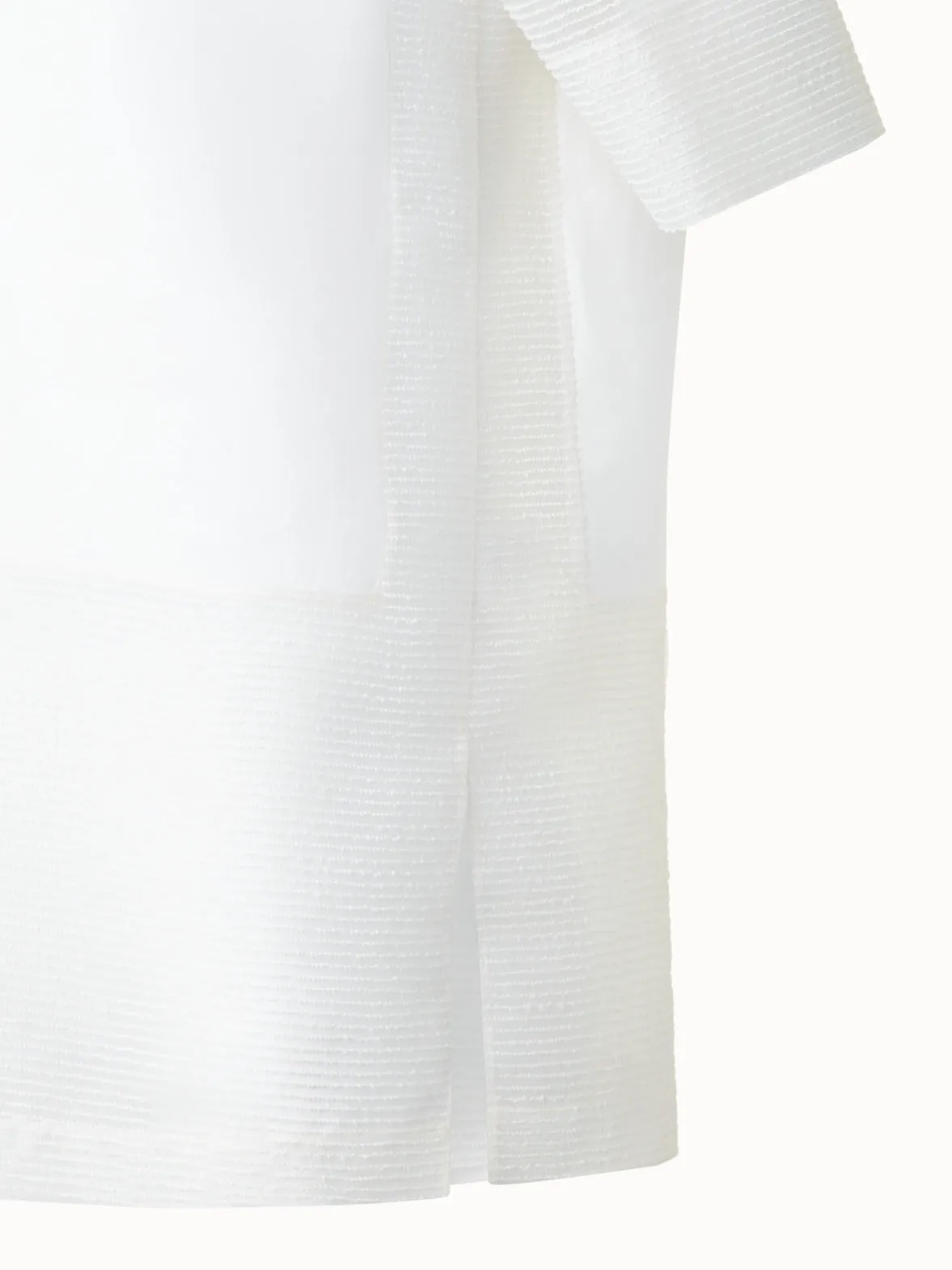 Linen Tunic Blouse with Sheer Sleeves and Side Akris