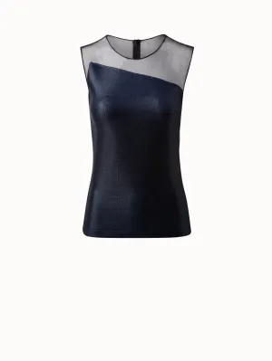 Liquid Jersey And Tulle Blouse Akris