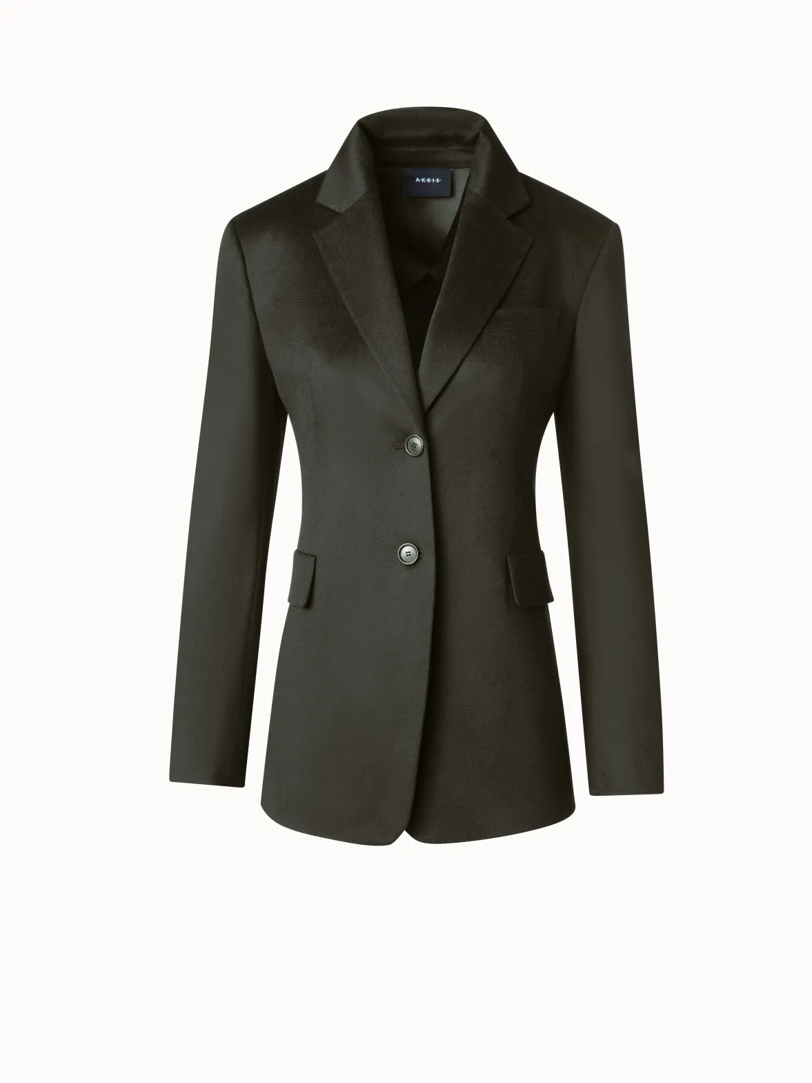 Long Blazer in Cashmere Flannel Akris