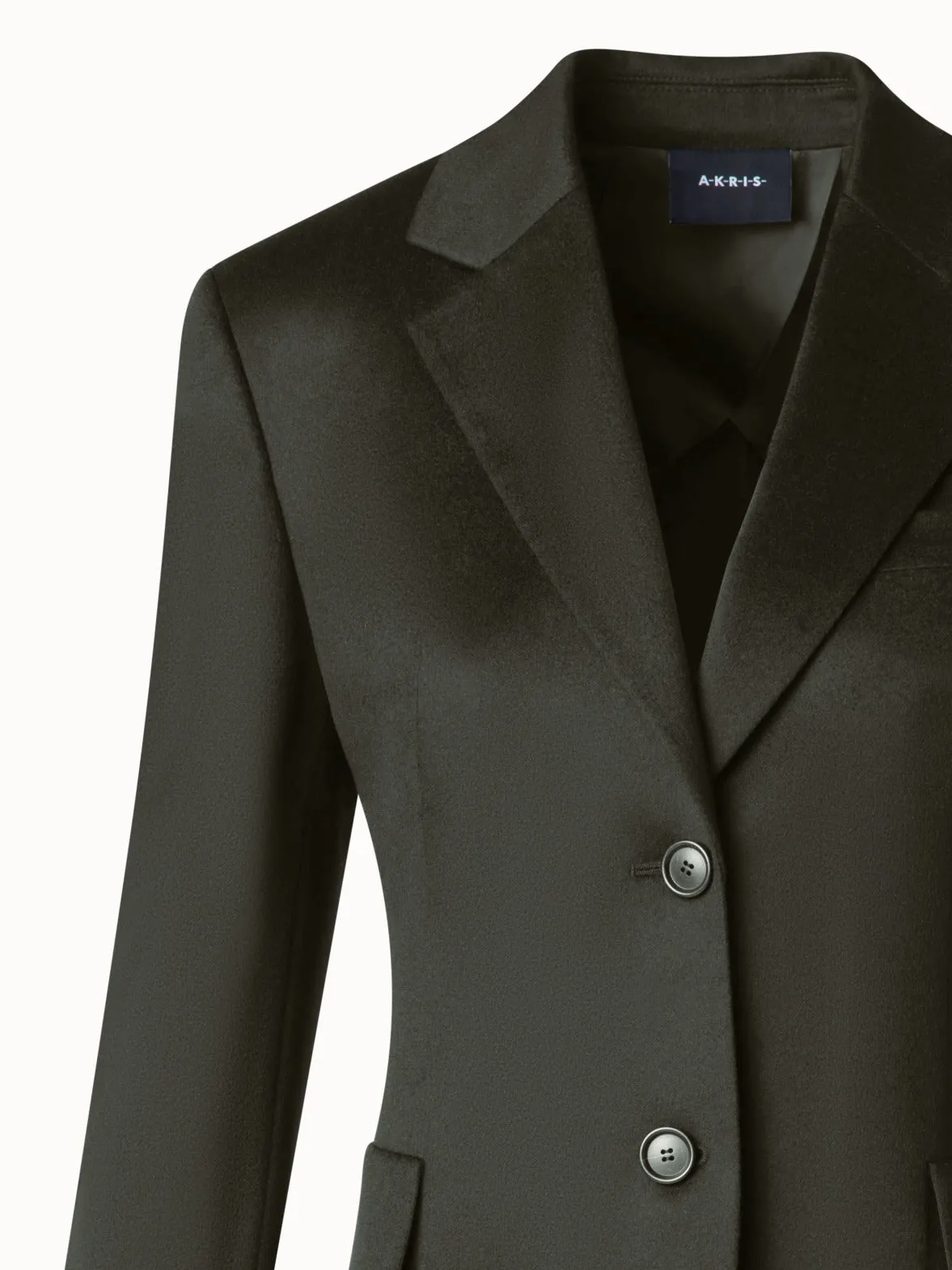 Long Blazer in Cashmere Flannel Akris