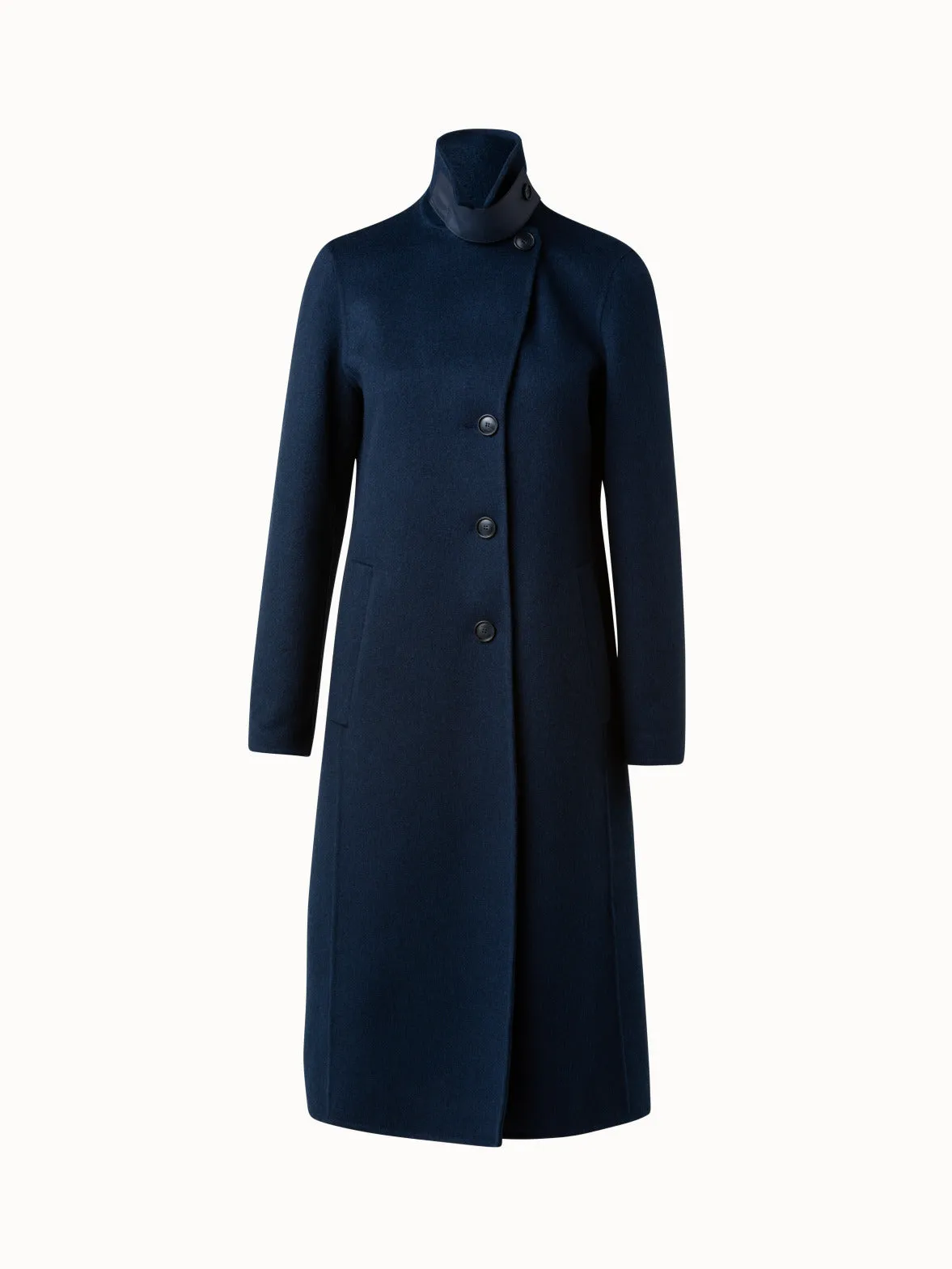 Long Cashmere Double-Face Blazer Coat Akris