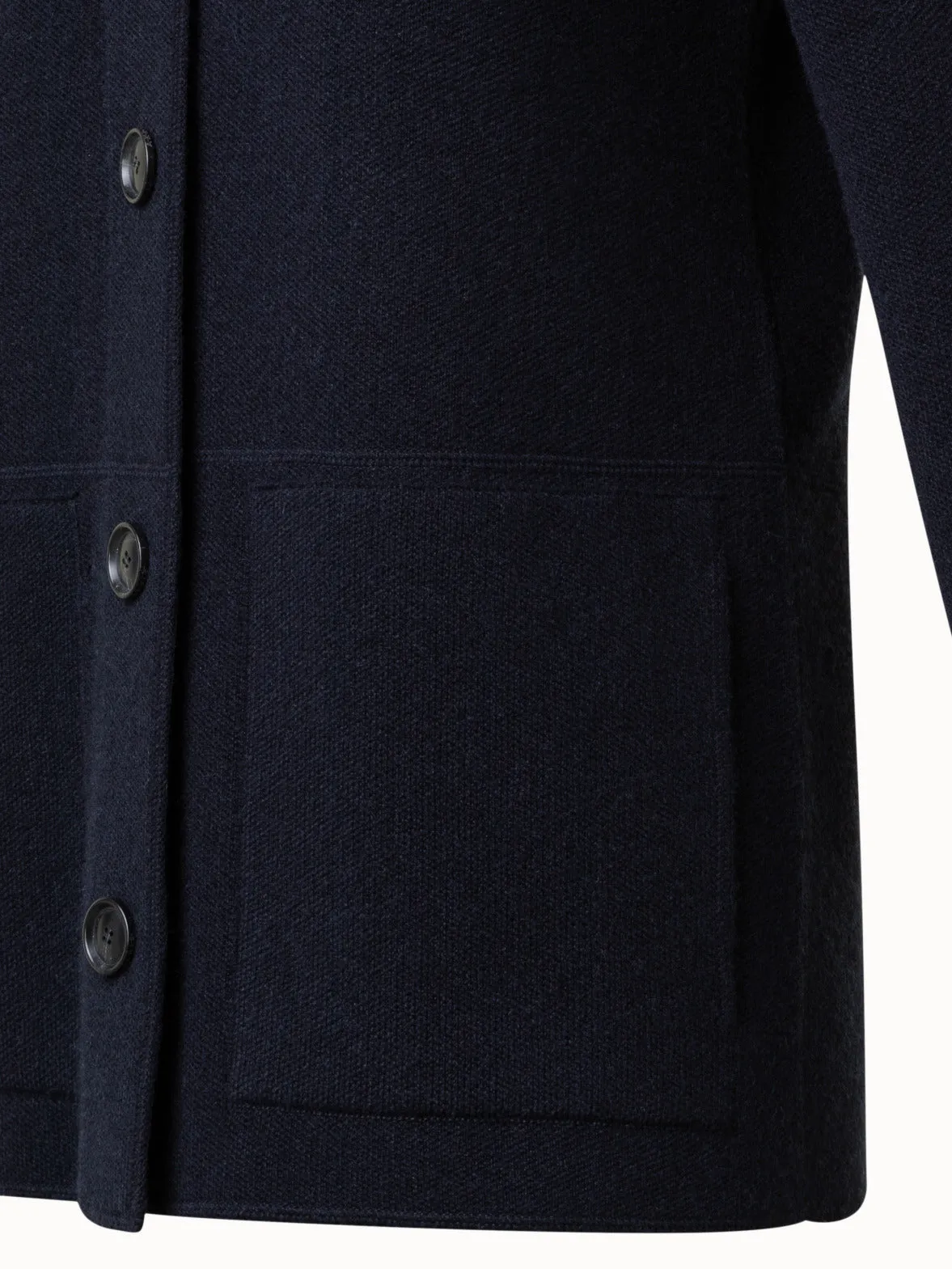 Long Cashmere Piqué Knit Jacket Akris