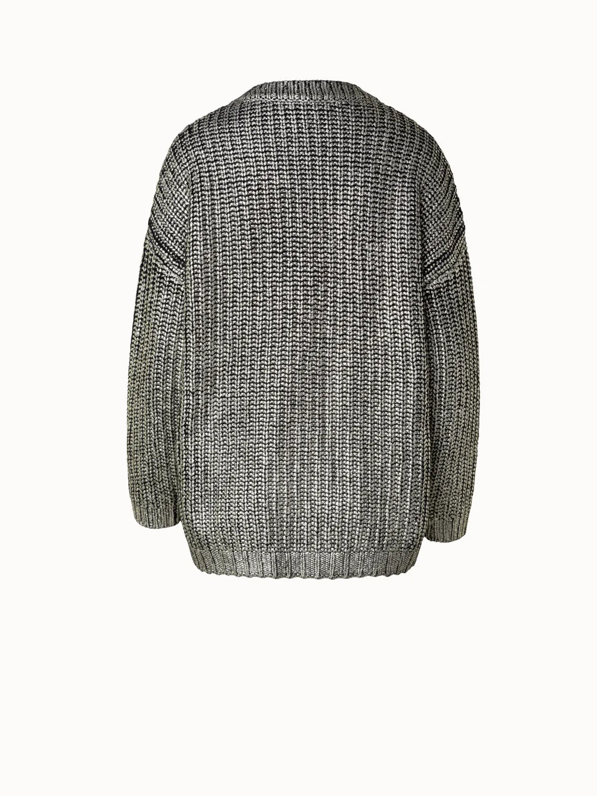 Long Chunky Laminated Cashwool Knit Sweater Akris